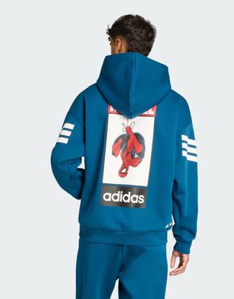 adidas adidas Performance - Marvel Spider-Man - Felpa con cappuccio blu notte