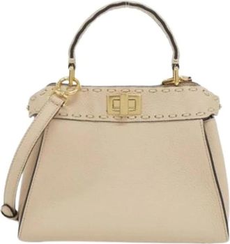 Fendi Pre-owned Vintage Handbag - Dames - Vintage Handtas - Beige - ONE Size - Leer - Vintage