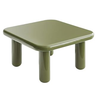Oviala Mesa de centro cuadrada de 75 cm en MDF lacado en verde oliva