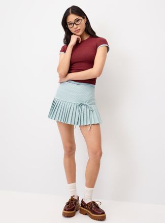 Twik Womens Pin dot pleated miniskirt