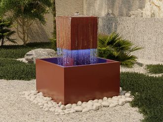 Vente-Unique Fontana per esterni in Acciaio inox con LED H.65 cm Terracotta - CARDINA