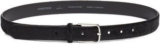 Nordstrom Yvette Genuine Calf Hair Belt in Black- Silver at Nordstrom, Size X-Small