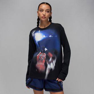 Nike Jordan Womens Jordan Sport Long-Sleeve T-Shirt in Black | IB1976-010