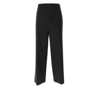 Msgm Wide Trousers, male, Black, Size: XL Classic Trousers