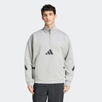 adidas Sweatshirt ADIDAS SPORTSWEAR M Z.N.E. H-ZIP, Herren, Gr. M, grau (medium grau heather), Obermaterial: 57% Polyester, 43% Baumwolle, angesetztes B&uuml;ndch