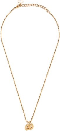 Dior CD logo-pendant necklace - women - Rhinestone/Gold Plated - One Size