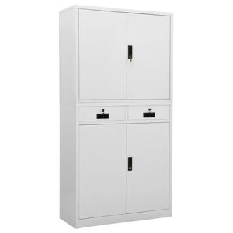 vidaXL Armario De Oficina De Acero Gris Claro 90x40x180 Cm Vidaxl
