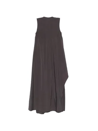 Alysi V-Neck Ruffle Detail Dress - Grey