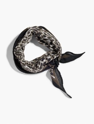 Talbots Swirly Animal Diamond Scarf - Dark Grey - 001 Talbots
