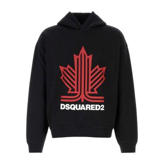 Dsquared2 Heren, Sweatshirts & Hoodies, Zwart, Maat: XL Katoen