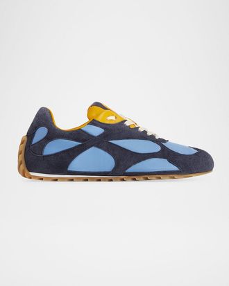 Bottega Veneta Orbit Lite Lace-Up Suede and Nylon Sneakers