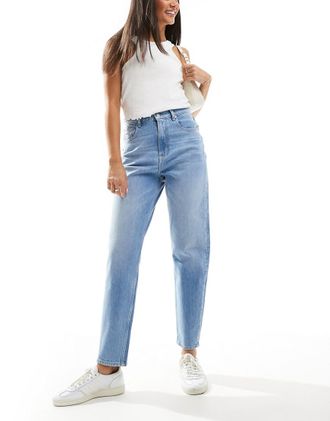 Tommy Jeans Mom jeans lavaggio chiaro a vita super alta-Blu