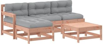 vidaXL Juego De Muebles Jard&iacute;n 5 Pzas Y Cojines Madera Abeto Douglas Vidaxl