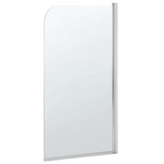 Beliani Mampara De Ducha De Vidrio Templado Transparente Con Aluminio 140 X 70 Cm Ajustable Minimalista Lapan Ii