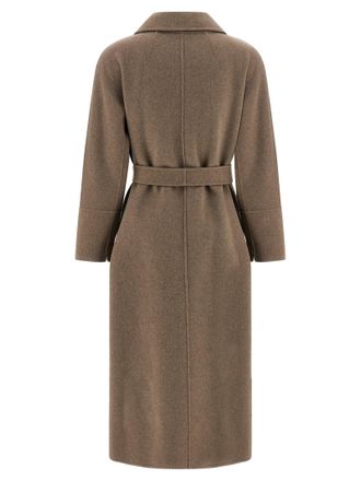 Max Mara Womens Brown Virgin Wool Coat Clothing