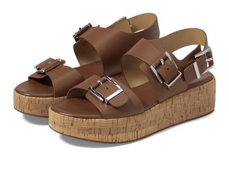 Michael Kors Colby Flatform Sandal Womens Sandals Luggage : 8 M, Leather
