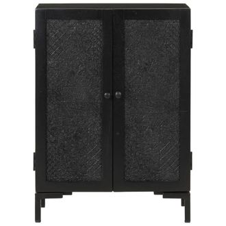 Berkfield Home Sideboard Black 55x30x77 cm Solid Wood Mango & Iron | Size: 55 x 30 x 77 cm