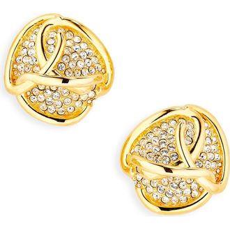 Oscar De La Renta Braided O Pav&eacute; Earrings in Crystal at Nordstrom Rack