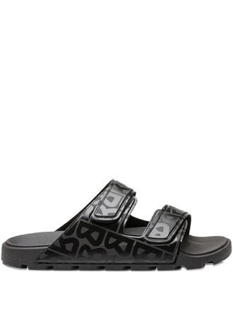 Bogner logo-print strapped slides - Nero