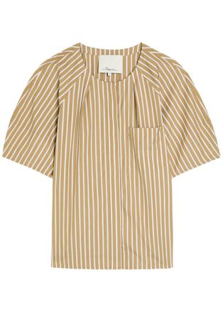 3.1 Phillip Lim Striped Cotton-poplin Shirt - Khaki - S (UK8-10 / S)