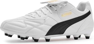 Puma King Top Firm, Artificial Ground Soccer Cleats Mens Soccer Shoes White/Black : 10.5 D - Medium, Leather