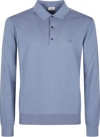 Etro Lange Mouwen Poloshirt - Heren - Polos - Blauw - L - Tops