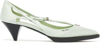 Prada Bicolor Silk Mid Heel Womens Pumps