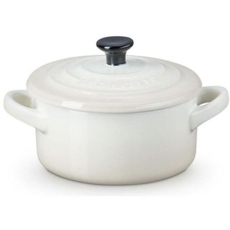 LE CREUSET Mini Cocotte Rotonda in Gres Vetrificato 250ml 10cm Bianco