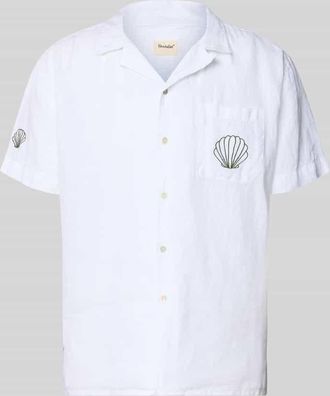Boardies Regular Fit Leinenhemd mit Stitchings Modell Ilfracombe in Weiss, Gr&ouml;&szlig;e XXL