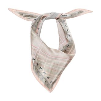 Acne Studios Accessoires, Dames, Veelkleurig, ONE Size, Satijn, Checkered Silk Bandana