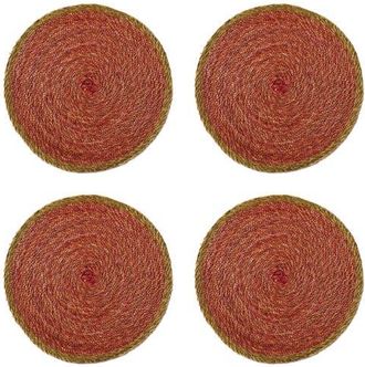 Tag Overstitch Seagrass Placemat Set of 4 Red-Round at Nordstrom
