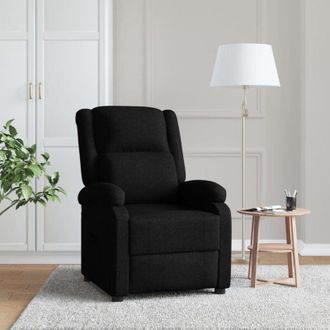vidaXL Poltrona Reclinabile in Tessuto Nero - Vidaxl