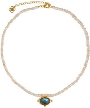 Ottoman Hands Sorel Pearl and Labradorite Beaded Necklace in Gold at Nordstrom