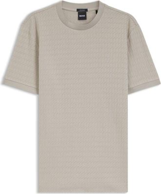 BOSS Geometric-jacquard T-shirt in cotton