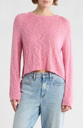 Abound Slub Knit Long Sleeve Top in Pink Vacation at Nordstrom Rack, Size X-Large
