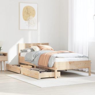 Berkfield Home Bed Frame without Mattress 75x190 cm Small Single Solid Wood Pine in Brown
