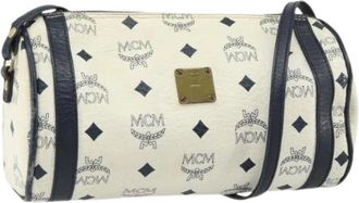 MCM Pre-owned Cross Body Bags, female, White, Size: ONE SIZE Pre-owned Plastic Shoulder Bag