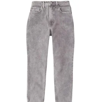 Abercrombie & Fitch Womens High Rise Mom Jeans In Gray, Black