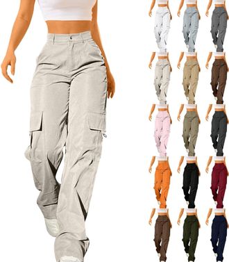 Generic Combat Trousers Women Trousers Work Cargo Pants Black Wide Leg Walking Hiking Clothes Combat Casual Pockets Safety Joggers Navy Baggy Stretch Workwear