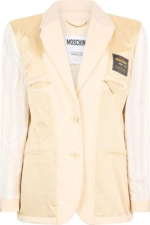 Moschino Notch Collar Jacket - Dames - Blazers - Beige - S - Wol - Jassen