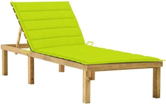 vidaXL Tumbona Con Coj&iacute;n Verde Brillante Madera De Pino Impregnada Vidaxl