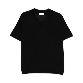 Roberto Collina Polo Shirts, male, Black, Size: XL Polo SS