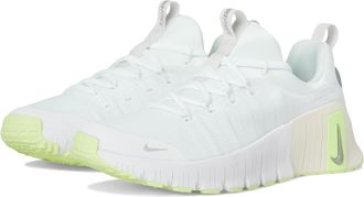 Nike Nike Womens Free Metcon 6 Sneaker, White/Metallic Silver/Barely Volt/Sail, 6 UK