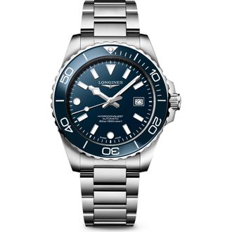 Longines HydroConquest Automatic Bracelet Watch, 42mm in Blue at Nordstrom