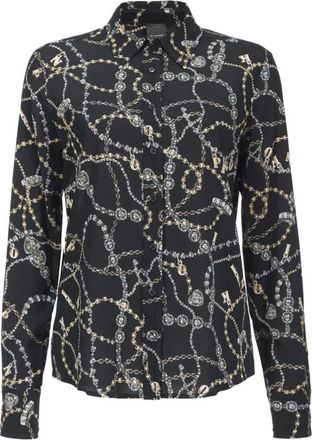 Pinko Georgette Stretch Shirt met Sieraden Details - Dames - Overhemden - Veelkleurig - L - Overhemden