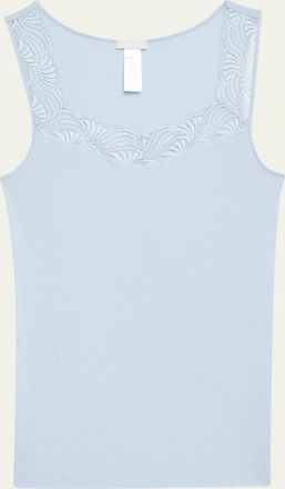 Hanro Cotton Delight Lace-Trim Tank Top