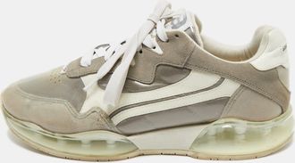 Alexander Wang Grey/white Pvc Suede And Leather Stadium Low Top Sneakers