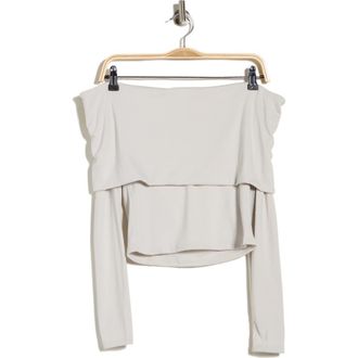 LBLC The Label Josie Off the Shoulder Top in Dove Grey at Nordstrom Rack, Size X-Small