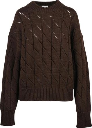 Alysi Maglione Girocollo - Dames - Ronde hals truien - Bruin - S - Wol - Truien & Vesten