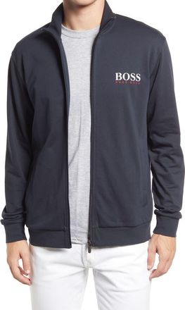 BOSS Essential Z Knit Jacket in Navy at Nordstrom, Size Xx-Large